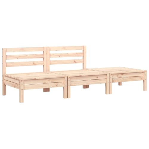 Eleganz Gartensofa 3-Sitzer aus massivem Kiefernholz – Natürlich & langlebig für Garten und Terrasse – Unbehandeltes Holz für umweltbewusste Haushalte von Eleganz