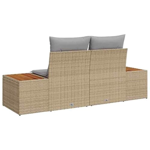 Eleganz Gartensofa aus Poly-Rattan 184x62x85cm Beige - Langlebiges & Wetterfestes Gartensitzmöbel für Terrasse & Garten - Modernes Design mit Hohem Komfort von Eleganz