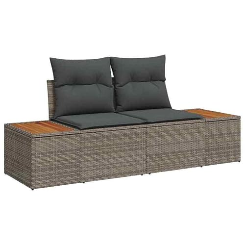 Eleganz Gartensofa aus Poly-Rattan Grau 184x62x85cm – Langlebiges Outdoor-Sofa für Garten, Terrasse und Balkon – Bequemes Gartensitzmöbel in Modernem Design von Eleganz