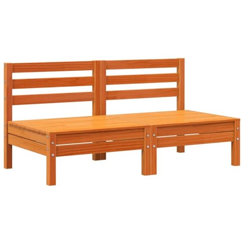 Eleganz Gartensofas ohne Armlehnen 2 STK. aus massivem Kiefernholz – Langlebiges und natürliches Gartensitzmöbel für Terrasse und Garten von Eleganz