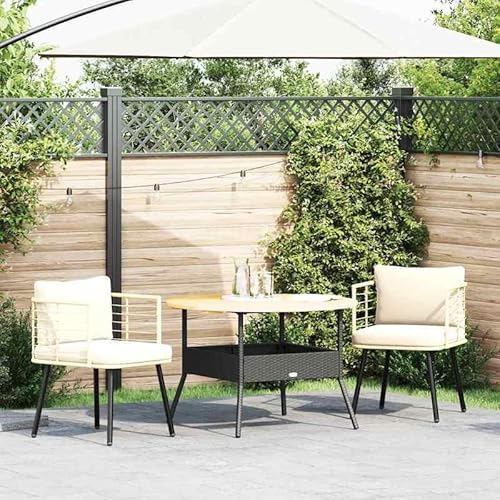 Eleganz Gartenstühle 2 STK. mit Kissen - PE Rattan & pulverbeschichteter Stahl - langlebige Gartensitzmöbel für Terrasse oder Balkon - stilvolles Set mit wetterfestem Design von Eleganz