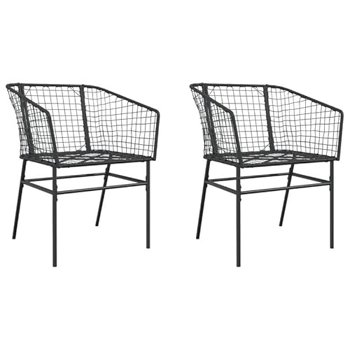 Eleganz Gartenstühle 2er Set Schwarz Poly Rattan - Wetterbeständige und komfortable Sitzmöbel für Terrasse, Balkon und Garten - Leicht und Stapelbar Eleganz Gartenstühle 2er Set Schwarz Poly Rattan - Wetterbeständige und komfortable Sitzmöbel für Terrasse, Balkon und Garten - Leicht und Stapelbar von Eleganz
