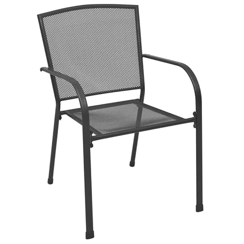 Eleganz Gartenstühle 4 STK. Anthrazit – Modernes Mesh-Design aus Stahl für Terrasse, Balkon & Garten – Langlebig & Wetterfest – Bequeme Sitzmöbel für Outdoor von Eleganz