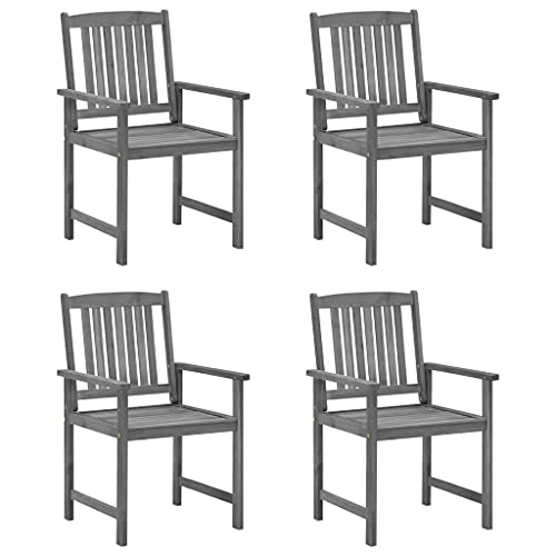 Eleganz Gartenstühle mit Kissen 4 STK. Grau Akazien-Massivholz – Langlebig & Stilvoll für Terrasse & Garten Eleganz Gartenstühle mit Kissen 4 STK. Grau Akazien-Massivholz – Langlebig & Stilvoll für Terrasse & Garten von Eleganz