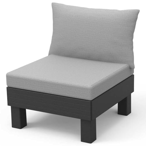 Eleganz Gartenstuhl Graphitgrau mit Hellgrauem Kissen - Leichter und langlebiger Polypropylen-Aluminium Gartenstuhl für Terrasse und Balkon von Eleganz