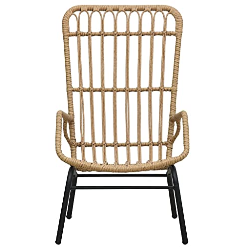 Eleganz Gartenstuhl aus Poly Rattan mit pulverbeschichtetem Stahl - Langlebig & Wetterfest - Perfekt für Terrasse, Balkon & Garten - Modernes Design für gemütliche Stunden im Freien von Eleganz