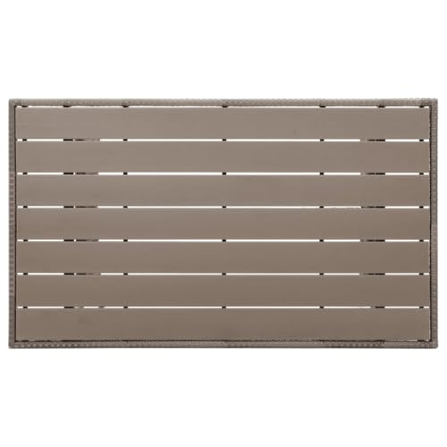 Eleganz Gartentisch Grau 120x70x66 cm - Moderner PE Rattan Tisch mit PS-Platten und pulverbeschichtetem Stahl - Langlebig & Wetterfest - Perfekt für Garten, Terrasse und Balkon von Eleganz