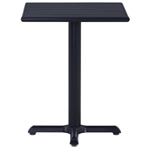 Eleganz Gartentisch Schwarz 60x60x75 cm - Metall & Kunststoff-Holz - Langlebig & Pflegeleicht - Perfekt für Garten, Terrasse oder Balkon von Eleganz