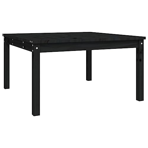 Eleganz Gartentisch Schwarz 82,5x82,5x45 cm aus massivem Kiefernholz - Langlebig & pflegeleicht für Terrasse & Garten von Eleganz