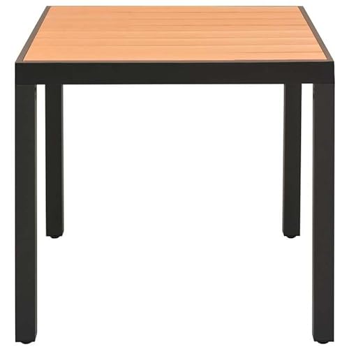 Eleganz Gartentisch aus Aluminium und WPC 80x80 cm Braun | Langlebig & Wetterfest für Garten, Terrasse oder Balkon | Moderne Optik & Pflegeleicht von Eleganz