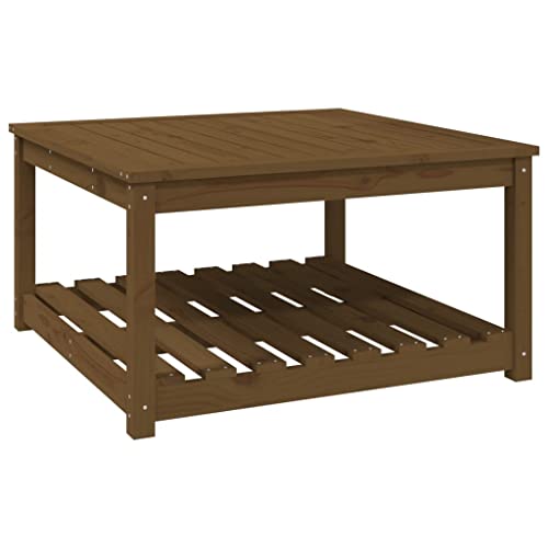 Eleganz Gartentisch aus massivem Kiefernholz 82,5x82,5x45 cm - Langlebig & Wetterfest - Perfekt für Garten, Terrasse oder Balkon - Natürliches Design für gemütliche Stunden im Freien von Eleganz