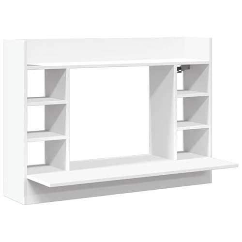 Eleganz Großraum-Schreibtisch aus Holzwerkstoff 105x48x75 cm - Moderner Wand-Schreibtisch für Büro & Homeoffice, Platzsparend & Robust - Weiß von Eleganz