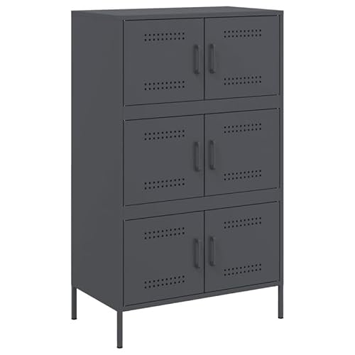 Eleganz Highboard Anthrazit 68x39x113 cm - Modernes Wohnzimmermöbel Set aus Stahl, Stauraum Lösung für Kleine Räume, Langlebig & Stilvoll von Eleganz
