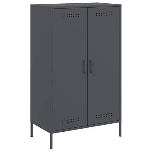 Eleganz Highboard Anthrazit 68x39x113 cm | Wohnzimmermöbel-Set aus Stahl | Moderner TV-Schrank mit Stauraum | Ideal für kleine Wohnungen | Langlebig & Stilvoll von Eleganz
