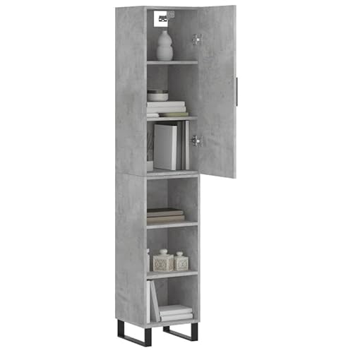 Eleganz Highboard Betongrau 34,5x34x180 cm aus Holzwerkstoff & Metall - Modernes Wohnzimmermöbel-Set für stilvolle Aufbewahrung - Platzsparend & langlebig Eleganz Highboard Betongrau 34,5x34x180 cm aus Holzwerkstoff & Metall - Modernes Wohnzimmermöbel-Set für stilvolle Aufbewahrung - Platzsparend & langlebig von Eleganz