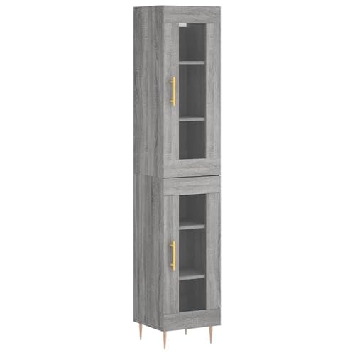 Eleganz Highboard Grau Sonoma 34,5x34x180 cm - Moderner Wohnzimmerschrank aus Holzwerkstoff, Platzsparend & Stilvoll für Kleine Räume Eleganz Highboard Grau Sonoma 34,5x34x180 cm - Moderner Wohnzimmerschrank aus Holzwerkstoff, Platzsparend & Stilvoll für Kleine Räume von Eleganz