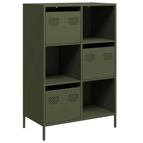 Eleganz Highboard Olivgrün 68x39x103,5 cm | Wohnzimmermöbel-Set aus Stahl | Modern & Platzsparend | Stabile Aufbewahrung für Kleine Räume Eleganz Highboard Olivgrün 68x39x103,5 cm | Wohnzimmermöbel-Set aus Stahl | Modern & Platzsparend | Stabile Aufbewahrung für Kleine Räume von Eleganz