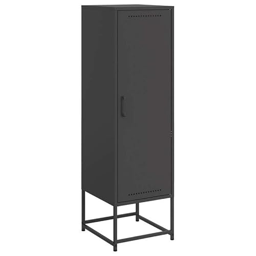 Eleganz Highboard Schwarz 36x39x123 cm aus Stahl - Moderner Aufbewahrungsschrank für Wohnzimmer | Stabile & Platzsparende Kommode für kleine Räume | Wohnzimmermöbel-Set von Eleganz