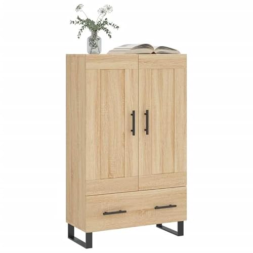 Eleganz Highboard Sonoma-Eiche 69,5x31x115 cm aus Holzwerkstoff & Metall - Modernes Wohnzimmermöbel-Set mit Stauraum - Perfekt für kleine Räume Eleganz Highboard Sonoma-Eiche 69,5x31x115 cm aus Holzwerkstoff & Metall - Modernes Wohnzimmermöbel-Set mit Stauraum - Perfekt für kleine Räume von Eleganz