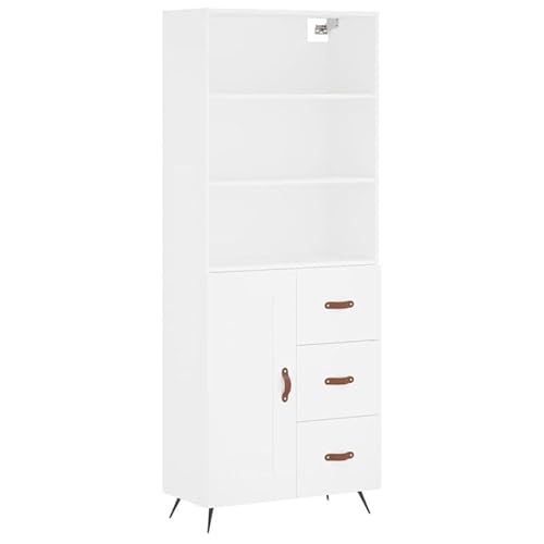 Eleganz Highboard Weiß 69,5x34x180 cm - Moderner Wohnzimmerschrank aus Holzwerkstoff | Stauraum-Lösung für kleine Räume | Schlankes Design & Stabilität Eleganz Highboard Weiß 69,5x34x180 cm - Moderner Wohnzimmerschrank aus Holzwerkstoff | Stauraum-Lösung für kleine Räume | Schlankes Design & Stabilität von Eleganz