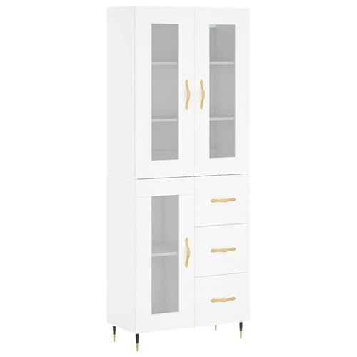 Eleganz Highboard Weiß 69,5x34x180 cm | Wohnzimmermöbel-Set aus Holzwerkstoff | Moderner Stauraum für Bücher & Deko | Platzsparend für kleine Wohnungen | Langlebig & Stilvoll Eleganz Highboard Weiß 69,5x34x180 cm | Wohnzimmermöbel-Set aus Holzwerkstoff | Moderner Stauraum für Bücher & Deko | Platzsparend für kleine Wohnungen | Langlebig & Stilvoll von Eleganz