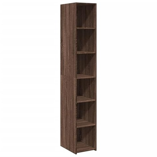 Eleganz Highboard in Braun mit Eichen-Optik | Wohnzimmermöbel-Set | 30x41x185 cm aus Holzwerkstoff | Stilsicheres Stauraumwunder für kleine Räume von Eleganz
