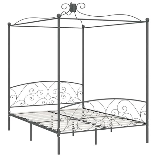 Eleganz Himmelbett-Gestell Grau Metall 160x200 cm – Modernes Doppelbett für Schlafzimmer, langlebiges Metallframe mit Stabiler Konstruktion, perfekt für romantische Atmosphäre Eleganz Himmelbett-Gestell Grau Metall 160x200 cm – Modernes Doppelbett für Schlafzimmer, langlebiges Metallframe mit Stabiler Konstruktion, perfekt für romantische Atmosphäre von Eleganz