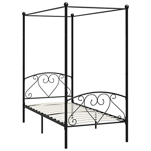 Eleganz Himmelbett-Gestell Schwarz 90x200 cm - Modernes Metallbett für Schlafzimmer & Wohnbereich, Langlebig & Stilvoll - Komplettset mit Kopfteil Eleganz Himmelbett-Gestell Schwarz 90x200 cm - Modernes Metallbett für Schlafzimmer & Wohnbereich, Langlebig & Stilvoll - Komplettset mit Kopfteil von Eleganz