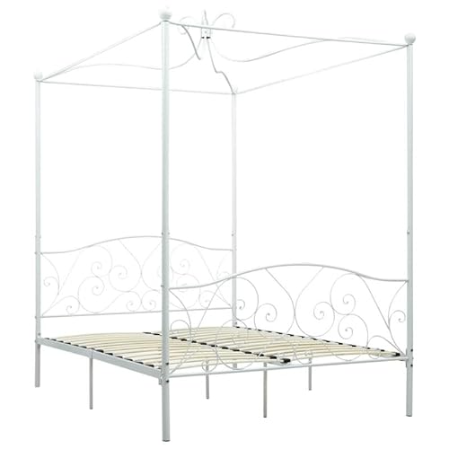 Eleganz Himmelbett-Gestell Weiß 120x200 cm - Modernes Metallbett für Schlafzimmer, Langlebig & Stilvoll - Perfekt für kleine Räume & Jugendzimmer Eleganz Himmelbett-Gestell Weiß 120x200 cm - Modernes Metallbett für Schlafzimmer, Langlebig & Stilvoll - Perfekt für kleine Räume & Jugendzimmer von Eleganz