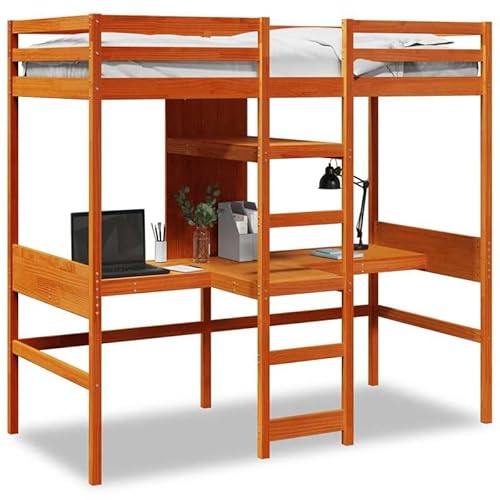 Eleganz Hochbett aus Massivholz Kiefer 80x200 cm wachsbraun - Kinder- & Jugendbett ohne Matratze, langlebig & stabil für kleine Räume Eleganz Hochbett aus Massivholz Kiefer 80x200 cm wachsbraun - Kinder- & Jugendbett ohne Matratze, langlebig & stabil für kleine Räume von Eleganz