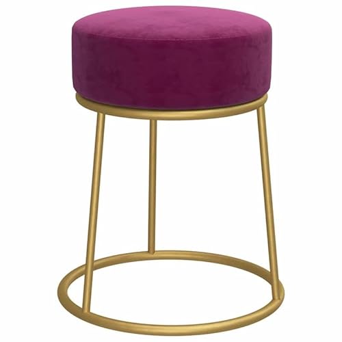 Eleganz Hocker Samt violett - runder Pouf für Wohnzimmer, Schlafzimmer & Balkon - weicher Veloursstoff, platzsparend & stylish - perfekt als Sitzhocker oder Fußbank von Eleganz