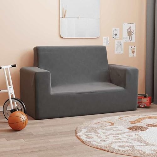 Eleganz Kindersofa 2-Sitzer Anthrazit - Weicher Plüsch für Kinderzimmer, 100% Polyester, Bequem & Langlebig - Perfekt für Kleinkinder Eleganz Kindersofa 2-Sitzer Anthrazit - Weicher Plüsch für Kinderzimmer, 100% Polyester, Bequem & Langlebig - Perfekt für Kleinkinder von Eleganz