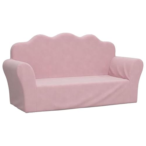 Eleganz Kindersofa 2-Sitzer Rosa Weich Plüsch - Kuscheliges Sofa für Kinderzimmer, 100% Polyester, Perfekt für Kleinkinder und Babys von Eleganz