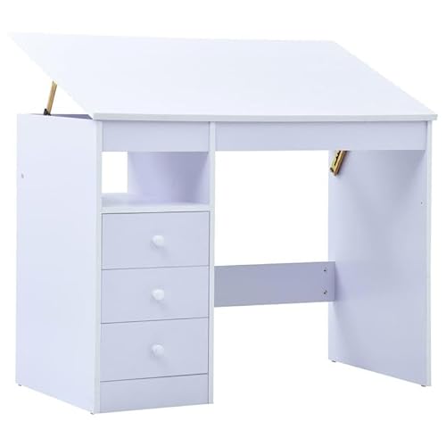 Eleganz Kippbarer Kinderschreibtisch aus Holzwerkstoff - Höhenverstellbarer Schreibtisch für Kinderzimmer, Homeoffice & Lernbereich - Ergonomisch & Langlebig von Eleganz