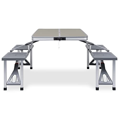 Eleganz Klappbarer Campingtisch mit 4 Sitzen - Leicht & Stabil aus Stahl & Aluminium - Ideal für Camping & Outdoor-Abenteuer - Platzsparend & Langlebig Eleganz Klappbarer Campingtisch mit 4 Sitzen - Leicht & Stabil aus Stahl & Aluminium - Ideal für Camping & Outdoor-Abenteuer - Platzsparend & Langlebig von Eleganz