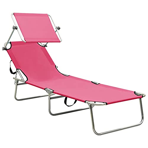 Eleganz Klappliege mit Sonnendach - Gartenbett aus pulverbeschichtetem Stahl und 100% Polyester - Perfekt für Terrasse und Garten - Robust und wetterfest von Eleganz