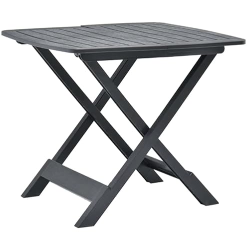 Eleganz Klapptisch,Gartentisch,Beistelltisch Outdoor:Klapptisch Camping Anthrazit 79x72x70 cm Kunststoff,UV-beständig,Wetterfest,79 x 72 x 70 cm,für Balkon Terrasse Garten von Eleganz