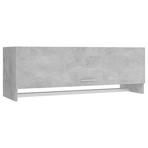 Eleganz Kleiderschrank Betongrau 100x32,5x35 cm aus Holzwerkstoff - Platzsparend & Langlebig für Kleine Räume - Moderne Aufbewahrungslösung von Eleganz