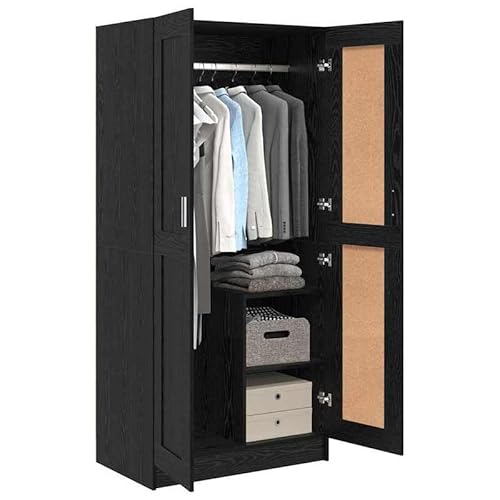 Eleganz Kleiderschrank mit Regal in schwarzer Eiche 82,5 x 51,5 x 180 cm - Moderner Holzwerkstoff-Schrank für Schlafzimmer & Wohnzimmer - Stilvoll & Platzsparend Eleganz Kleiderschrank mit Regal in schwarzer Eiche 82,5 x 51,5 x 180 cm - Moderner Holzwerkstoff-Schrank für Schlafzimmer & Wohnzimmer - Stilvoll & Platzsparend von Eleganz