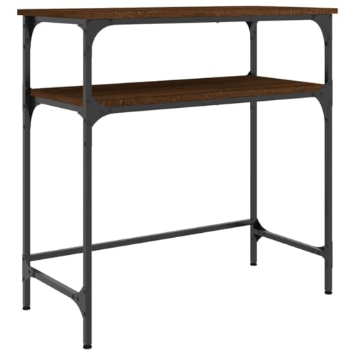 Eleganz Konsolentisch Braun Eichen-Optik 75x35,5x75 cm - Moderner Holzwerkstoff & Metall Tisch für Wohnzimmer, Flur oder Esszimmer - Stilvoll & Langlebig von Eleganz