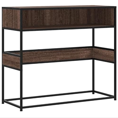 Eleganz Konsolentisch Braun Eichen-Optik 90x35x80 cm - Moderner Holzwerkstoff & Metall, Perfekt für Wohnzimmer, Eingangsbereich - Stilvoll & Robust Eleganz Konsolentisch Braun Eichen-Optik 90x35x80 cm - Moderner Holzwerkstoff & Metall, Perfekt für Wohnzimmer, Eingangsbereich - Stilvoll & Robust von Eleganz