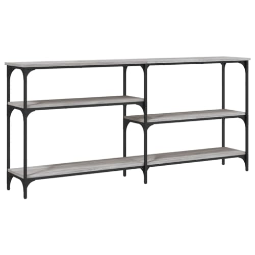Eleganz Konsolentisch Grau Sonoma 160x29x75 cm aus Holzwerkstoff & Metall - Moderner Sideboard für Wohnzimmer & Flur - Platzsparend & Langlebig von Eleganz
