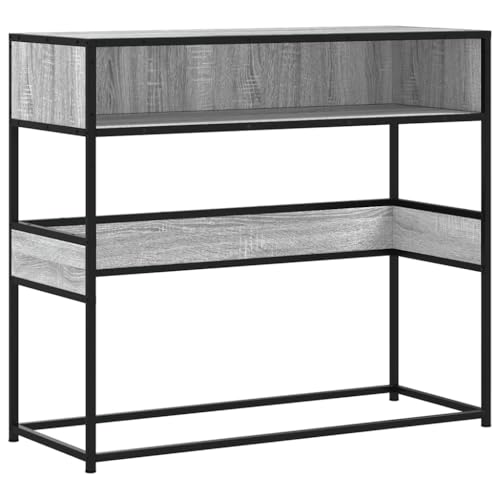 Eleganz Konsolentisch Grau Sonoma 90x35x80 cm - Moderner Holzwerkstoff & Metall - Platzsparend & Stilvoll - Perfekt für Wohnzimmer & Flur von Eleganz