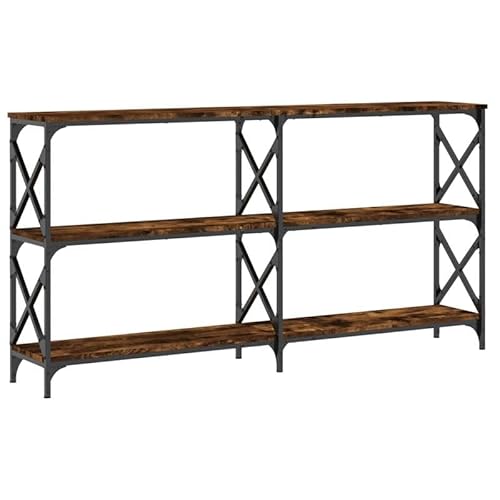 Eleganz Konsolentisch Räuchereiche 156x28x80,5 cm - Moderner Sideboard aus Holzwerkstoff & Stahl - Schmaler Tisch für Flur, Wohnzimmer oder Küche - Stabile Ablagefläche mit langlebiger Qualität Eleganz Konsolentisch Räuchereiche 156x28x80,5 cm - Moderner Sideboard aus Holzwerkstoff & Stahl - Schmaler Tisch für Flur, Wohnzimmer oder Küche - Stabile Ablagefläche mit langlebiger Qualität von Eleganz