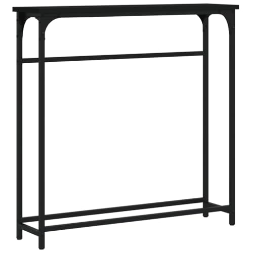 Eleganz Konsolentisch Schwarz 75x19,5x75 cm aus Holzwerkstoff und Metall - Moderner Sofatisch für Wohnzimmer, langlebig und platzsparend Eleganz Konsolentisch Schwarz 75x19,5x75 cm aus Holzwerkstoff und Metall - Moderner Sofatisch für Wohnzimmer, langlebig und platzsparend von Eleganz