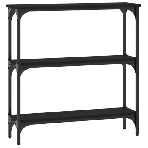 Eleganz Konsolentisch Schwarz 75x22,5x75 cm aus Holzwerkstoff & Metall - Moderner Sideboard-Tisch für Wohnzimmer, Flur oder Schlafzimmer - Stilvoll & Platzsparend von Eleganz