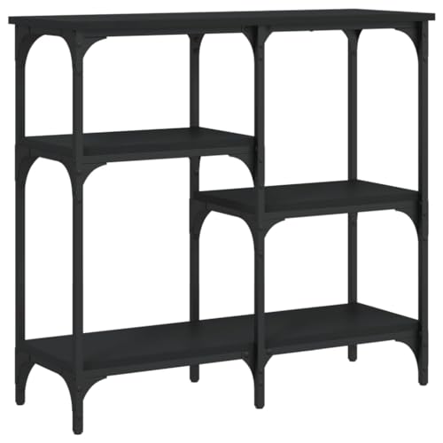 Eleganz Konsolentisch Schwarz 80x29x75 cm aus Holzwerkstoff und Metall - Moderner Sideboard-Tisch für Wohnzimmer, Flur oder Schlafzimmer - Stabile und langlebige Konsole für kleine Räume von Eleganz