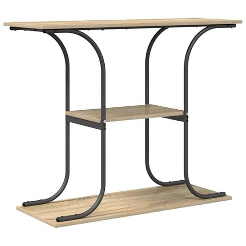 Eleganz Konsolentisch Sonoma Eiche 101 x 35 x 80,5 cm - Holzwerkstoff Tisch für Wohnzimmer, Flur & Balkon - Stilvoll & Platzsparend von Eleganz