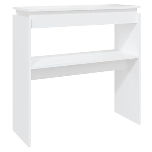 Eleganz Konsolentisch Weiß 80x30x80 cm aus Holzwerkstoff - Schlank & Stilvoll für Flur, Wohnzimmer & Küche - Langlebig & Platzsparend von Eleganz