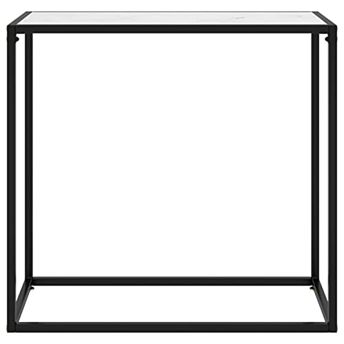 Eleganz Konsolentisch Weiß 80x35x75 cm aus Hartglas & pulverbeschichtetem Stahl - Moderner Beistelltisch für Wohnzimmer & Flur - Stilvoll & langlebig Eleganz Konsolentisch Weiß 80x35x75 cm aus Hartglas & pulverbeschichtetem Stahl - Moderner Beistelltisch für Wohnzimmer & Flur - Stilvoll & langlebig von Eleganz